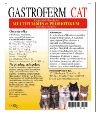 Gastroferm Cat probiotikum állatgyógyszertár